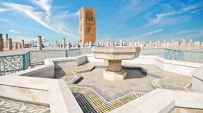 View of the Hassan Tower in Morocco View of the Hassan Tower in Morocco