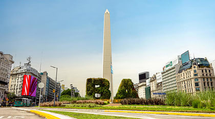 Obelisco at the Plaza de la República in Buenos Aires, Argentina