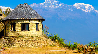 Traditional house in the Himalayas, Nepal.