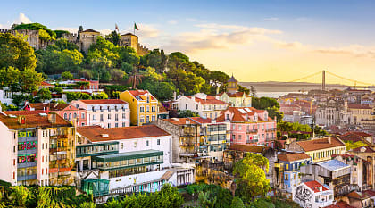 View of São Jorge Castle in Lisbon, Portugal 