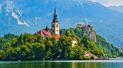 Lake Bled in Slovenia.