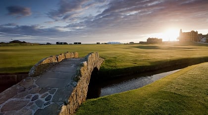 The Swilcan Bridge on the 18th Fairway of the Old Course, St. Andrews, Scotland. Photo courtesy VisitScotland / Paul Tomkins