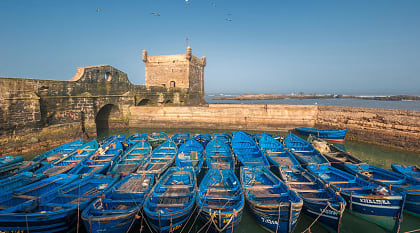 Fisherman boats in Essaouira port, Morocco
