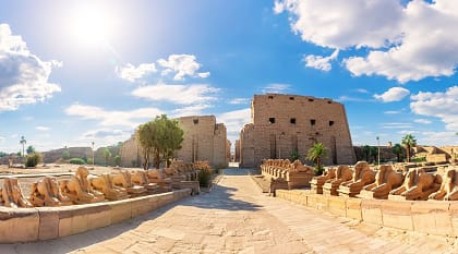 Sphinx alley in Karnak temple complex, Luxor, Egypt