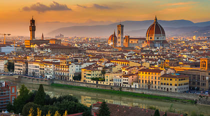 Skyline of Florence, Italy with the Cathedral of Santa Maria del Fiore Dome