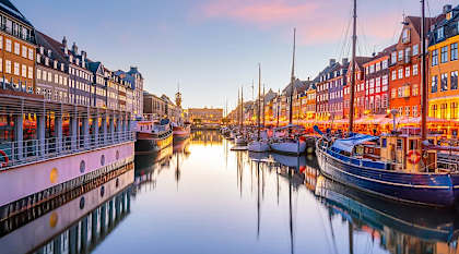 Historic Nyhavn waterfront at dusk Historic Nyhavn waterfront at dusk