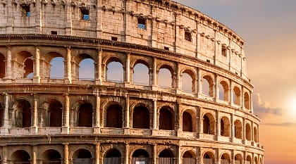 Colosseum at sunset in Rome, Italy