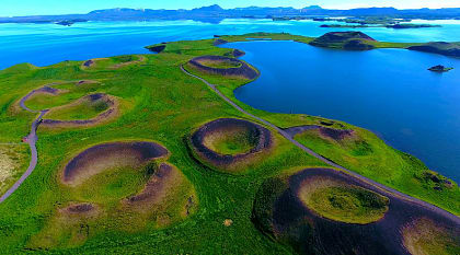 Volcanic craters at Lake Myvatn, Iceland