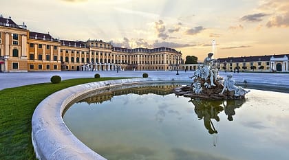 Fountain at Shoenbrunn Palace in Vienna, Austria