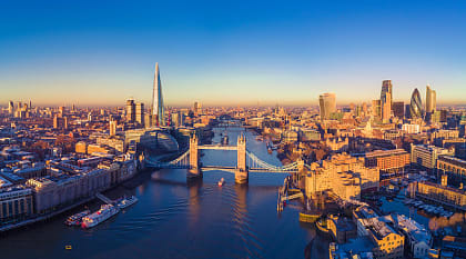 Aerial view of London, England