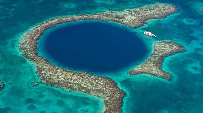 The Great Blue Hole is one of the geological wonders of Belize.
