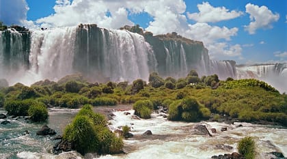 Beautiful view of the Iguazu Falls 