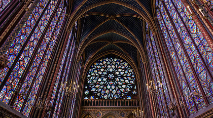 Stained glass at Sainte-Chapelle in Paris, France