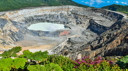 Laguna Caliente, an active crater of Poas volcano in Costa Rica Laguna Caliente, an active crater of Poas volcano in Costa Rica