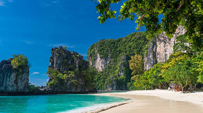Beach on Hong Island in the Krabi Province of Thailand Beach on Hong Island in the Krabi Province of Thailand