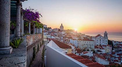 Lisbon at sunset, Portugal.