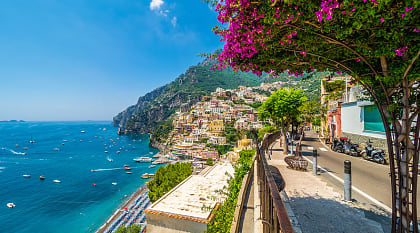 Wonderful view of the Positano promenade in Italy Wonderful view of the Positano promenade in Italy
