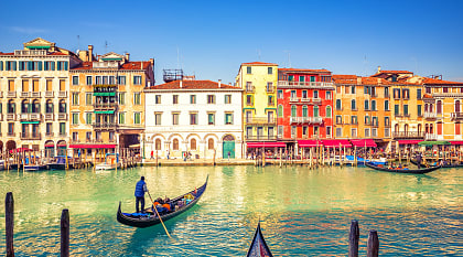 Grand Canal in Venice at sunrise in Italy