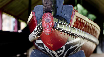 Carved canoe, Maori culture, New Zealand