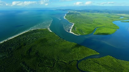Aerial view of National Park River in Australia.  Photo © Tourism Port Douglas and Daintree