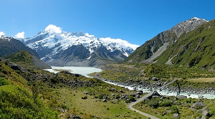 Mount Cook landscape on the South Island of New Zealand.