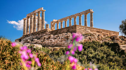 The Temple of Poseidon is an ancient Greek temple on Cape Sounion, Greece. The Temple of Poseidon is an ancient Greek temple on Cape Sounion, Greece.