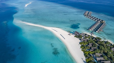 Aerial view of the Four Seasons at Landaa Giraavaru in the Maldives. Photo courtesy of Markus Gortz / Four Seasons Aerial view of the Four Seasons at Landaa Giraavaru in the Maldives. Photo courtesy of Markus Gortz / Four Seasons