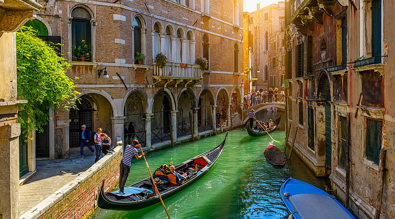 Venice, Italy Gondola rides on the canals in Venice, Italy