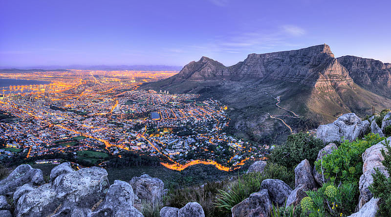 Aerial view of Cape Town and Table Mountain in South Africa Aerial view of Cape Town and Table Mountain in South Africa