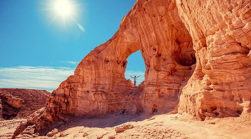 Extreme Adventures in Israel: 14 Days of Desert, Forest, and Marine Experiences Hiker in Timna Park near Eilat, Israel