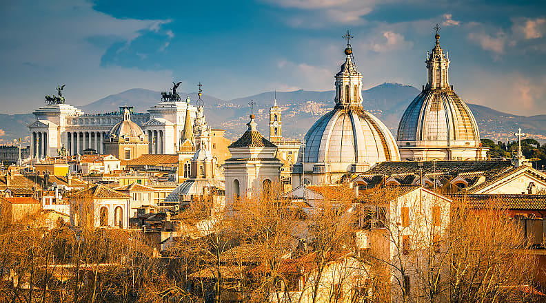 View of Rome, Italy at sunset View of Rome, Italy at sunset
