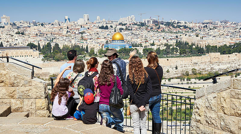 Family on a guided tour in Jerusalem, Israel Family on a guided tour in Jerusalem, Israel