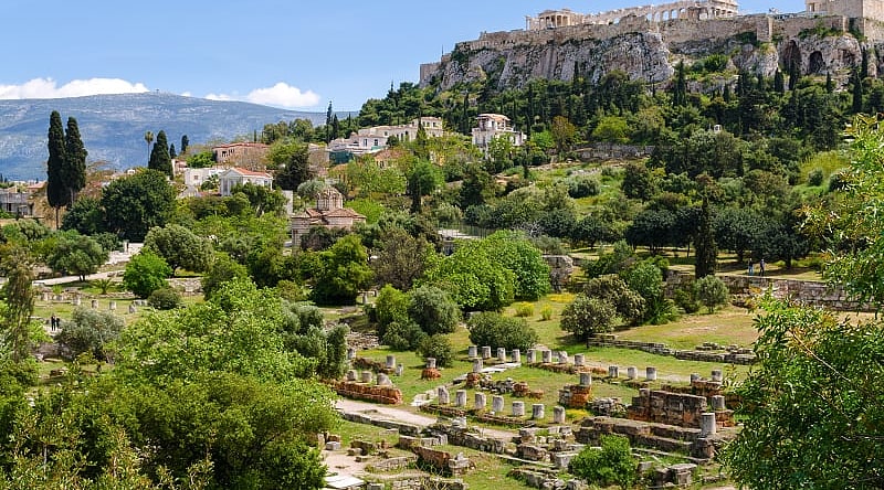 View of the Acropolis and the ancient Agora of Athens, Greece View of the Acropolis and the ancient Agora of Athens, Greece