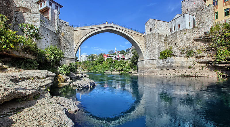 The Old Bridge - Stari Most - in Mostar, Bosnia. The Old Bridge - Stari Most - in Mostar, Bosnia.