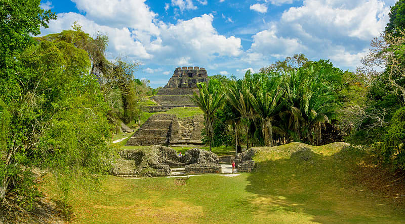 Xunantunich surrounded by lush jungle landscape in Belize Xunantunich surrounded by lush jungle landscape in Belize