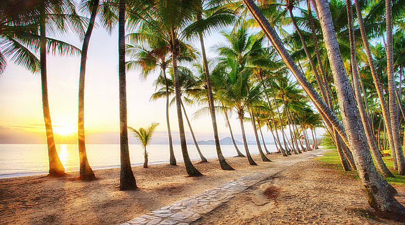 Enjoy the sunrise at Palm Cove, a suburb of Cairns Enjoy the sunrise at Palm Cove, a suburb of Cairns