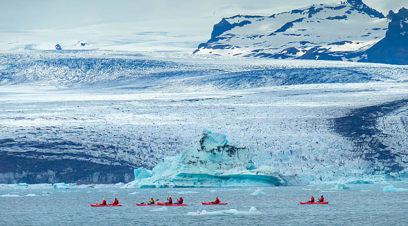 Kayaking, Jokulsarlon Glacier Lagoon, Iceland Kayaking, Jokulsarlon Glacier Lagoon, Iceland