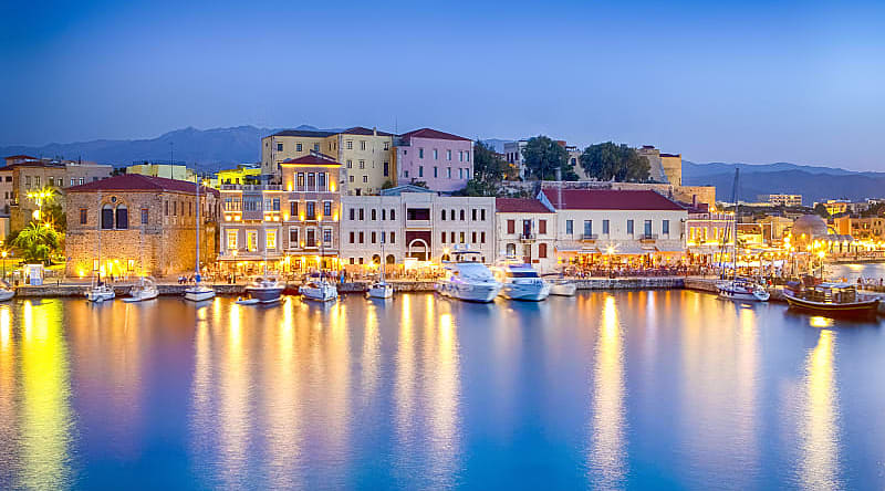 Venetian harbor of Chania in Greece Venetian harbor of Chania in Greece