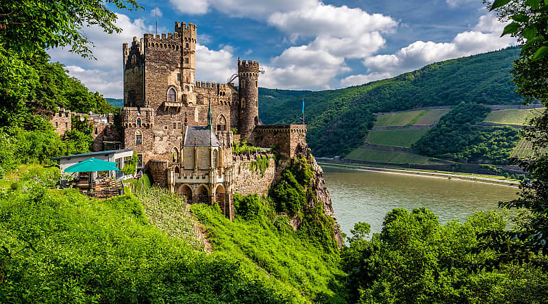Rheinstein castle in the Rhine Valley in Germany. Rheinstein castle in the Rhine Valley in Germany.