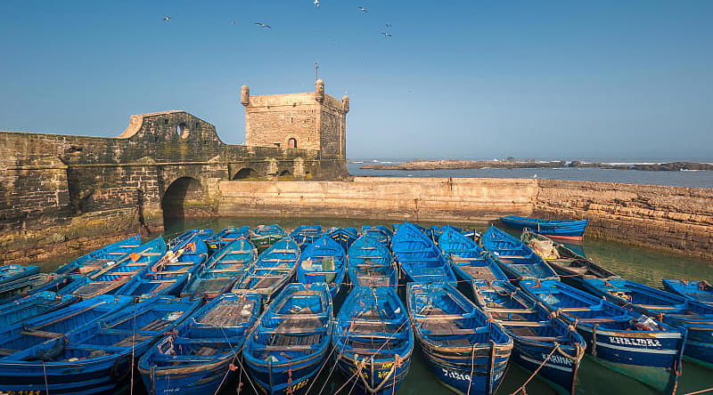 Fisherman boats in Essaouira port, Morocco Fisherman boats in Essaouira port, Morocco