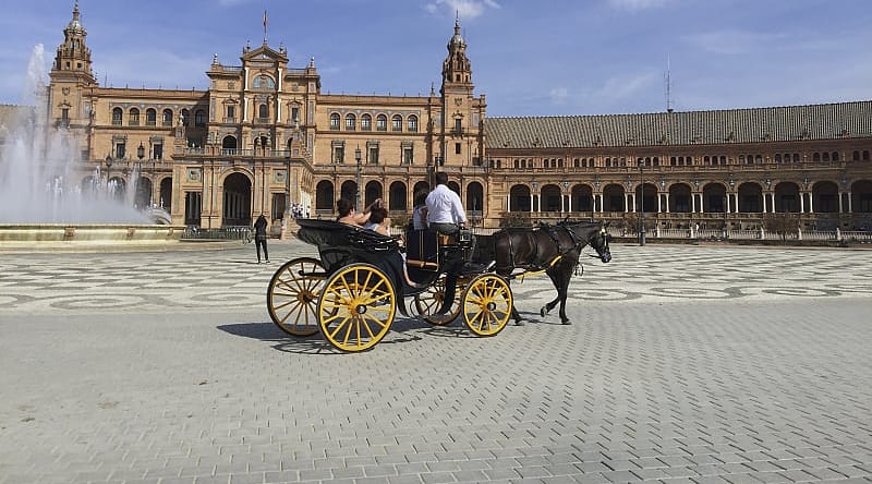 cabby in Plaza de España, Seville
