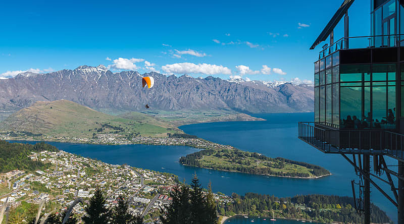 Paragliding over Queenstown, New Zealand Paragliding over Queenstown, New Zealand