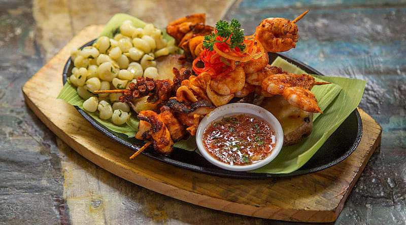 Shrimp and octopus main coarse at restaurant Chorillos District of Lima, Peru Shrimp and octopus main coarse at restaurant Chorillos District of Lima, Peru