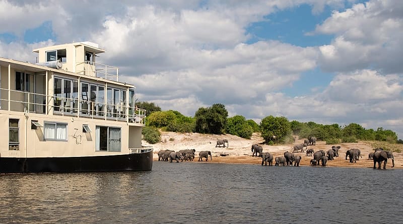 Chobe Princesses by Mantis. Photo courtesy of The Zambezi Queen Collection Cruising the Chobe river in Botswana aboard the Chobe Princesses by Mantis