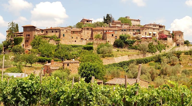 The village of Montefioralle is one of the most beautiful in the Chianti Valley, Tuscany The village of Montefioralle is one of the most beautiful in the Chianti Valley, Tuscany