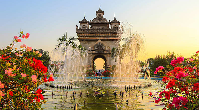 Gate in the Thannon Lanxing area of Vientiane, Laos Gate in the Thannon Lanxing area of Vientiane, Laos