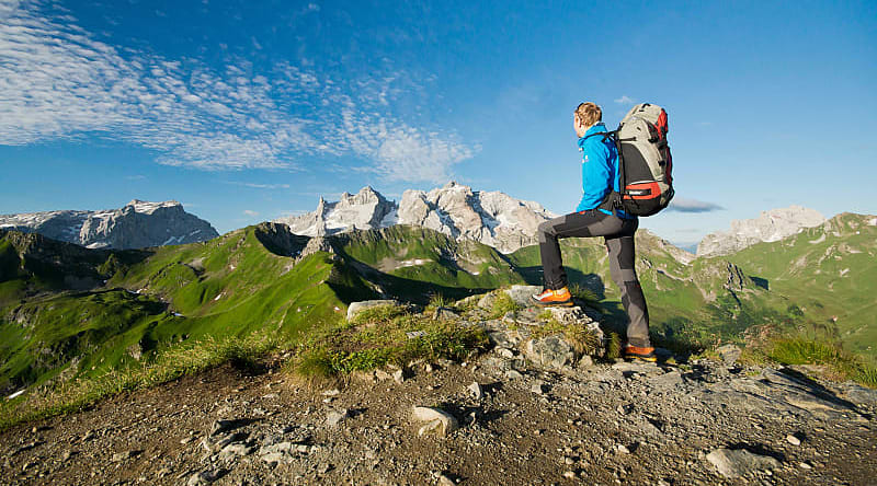 Hiker in the Austrian Alps. Hiker in the Austrian Alps.