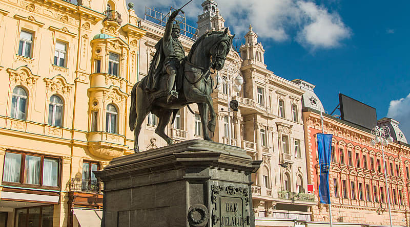 Ban Jelacic Square - the central square of Zagreb, the capital of Croatia Ban Jelacic Square - the central square of Zagreb, the capital of Croatia