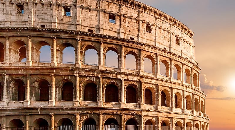 Colosseum at sunset in Rome, Italy Colosseum at sunset in Rome, Italy