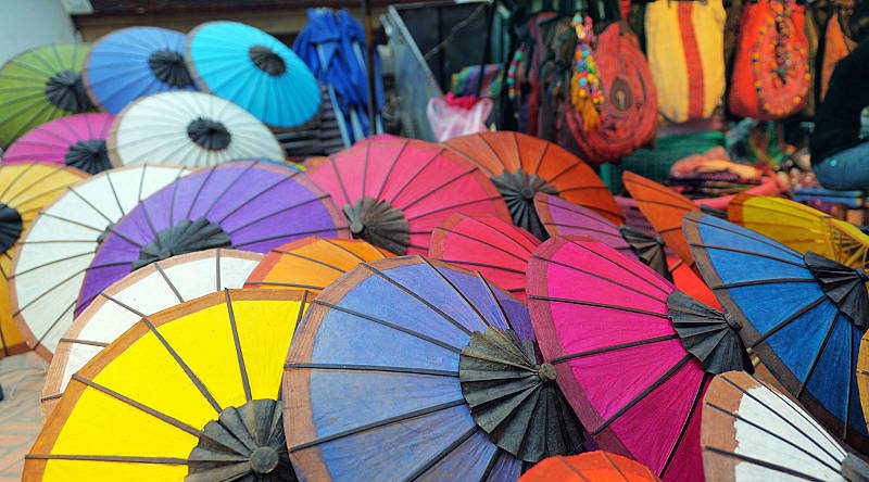 Colorful umbrellas at the market in Cambodia Colorful umbrellas at the market in Cambodia